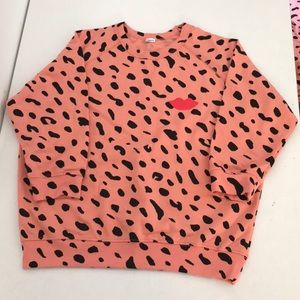 Clare V All Over Jag Lips Print Sweatshirt